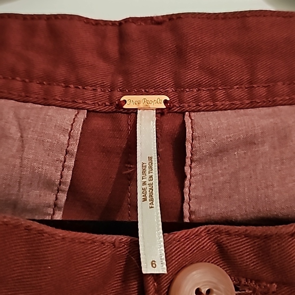 Free People Women's Wide Leg Pleated Pants sz 6 - Picture 5 of 6